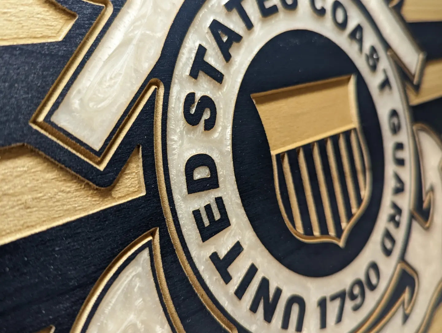 Personalized Coast Guard Wood Flag
