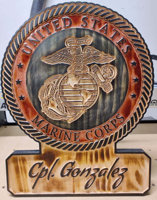 Personalized US Marines EGA Name Plaque
