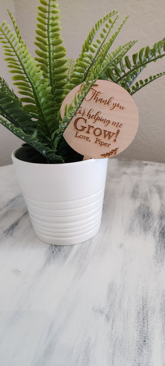 Helping Me Grow Plant Sign