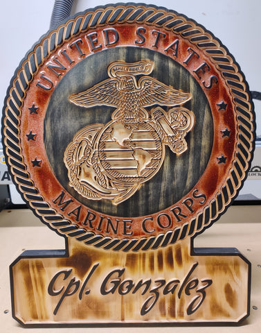 Personalized US Marines EGA Name Plaque