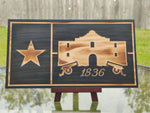 Alamo Texas Wood Flag