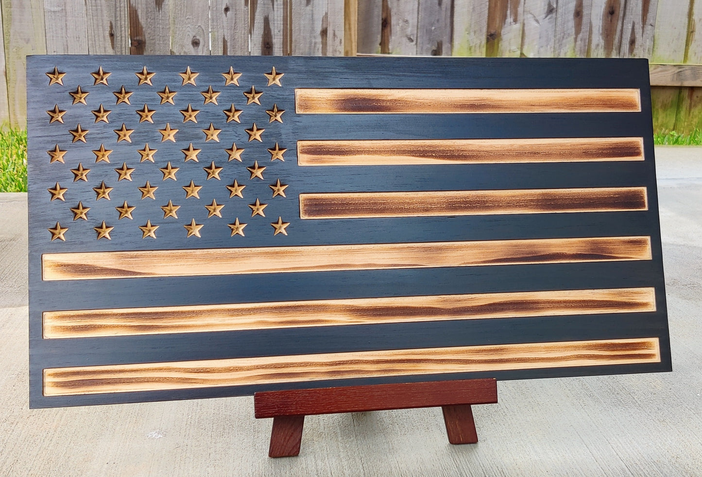 Wood United States Flag