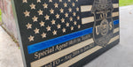 ATF Thin Blue Line Wood Flag