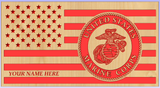 Personalized US Marines Wood Flag