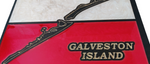 Galveston Island Texas Wood Flag