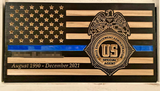 DEA Thin Blue Line Wood Flag