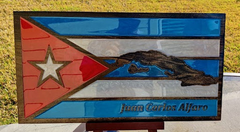 Cuban Wood Flag